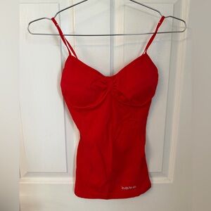 Bebe Red Built-In Cup Bustier Cami Top Size Small Y2K